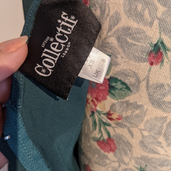 Teal swing dress size XS - Picture 4 of 6